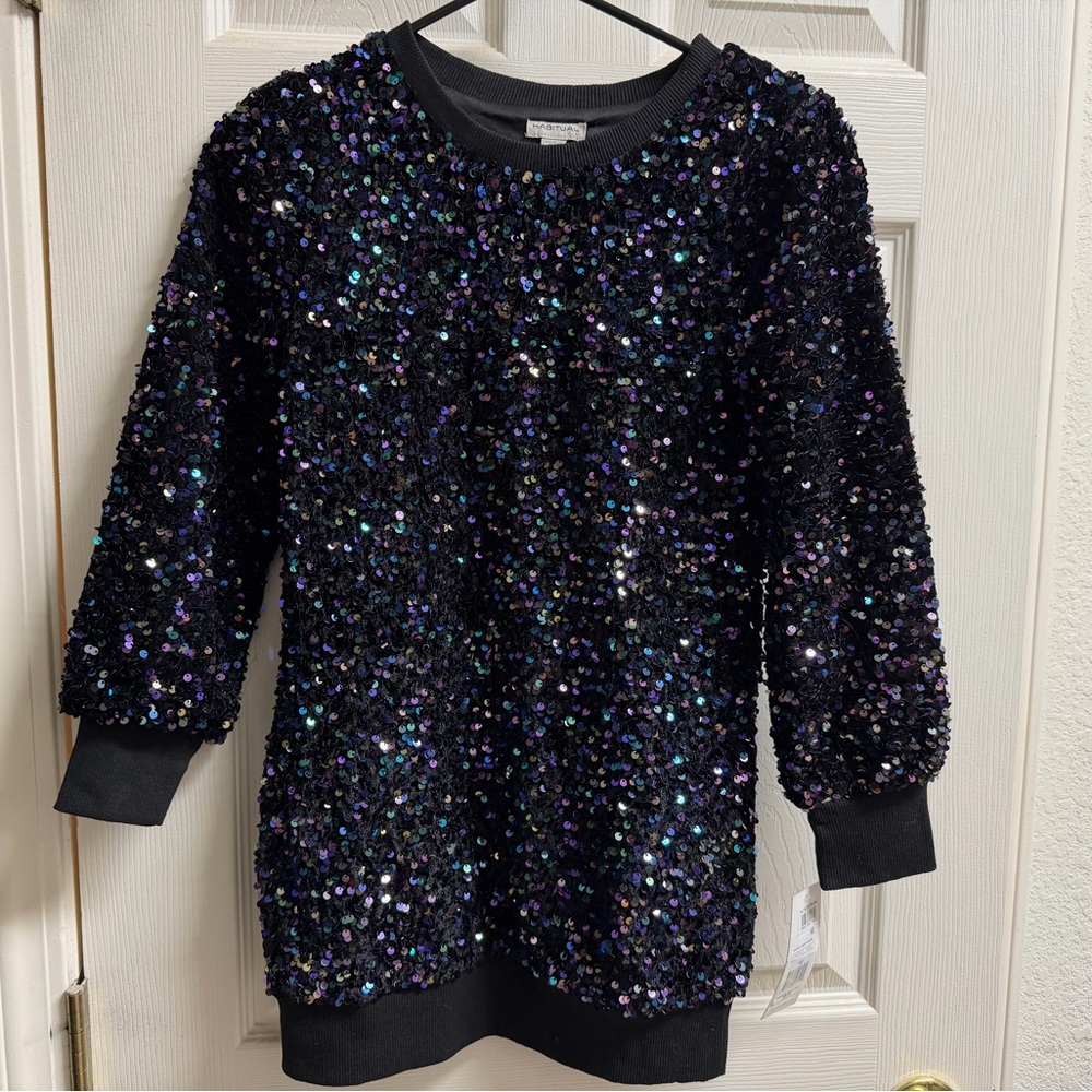 Girl’s Habitual Kid Black Sweater Dress Size 10